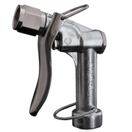 An image of a Tri-Con garden hose sprayer with a reversible nozzle attached.